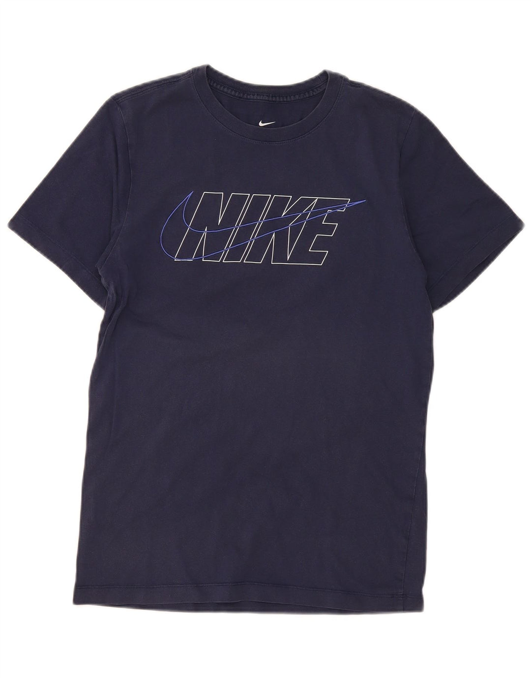 T-shirt grafica da uomo Nike Top Small in cotone blu navy