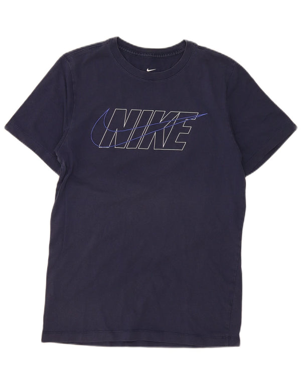 T-shirt grafica da uomo Nike Top Small in cotone blu navy