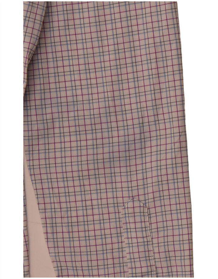 BONOBOS Camicia da uomo slim fit taglia 15 1/2 nylon a quadri rosa medio