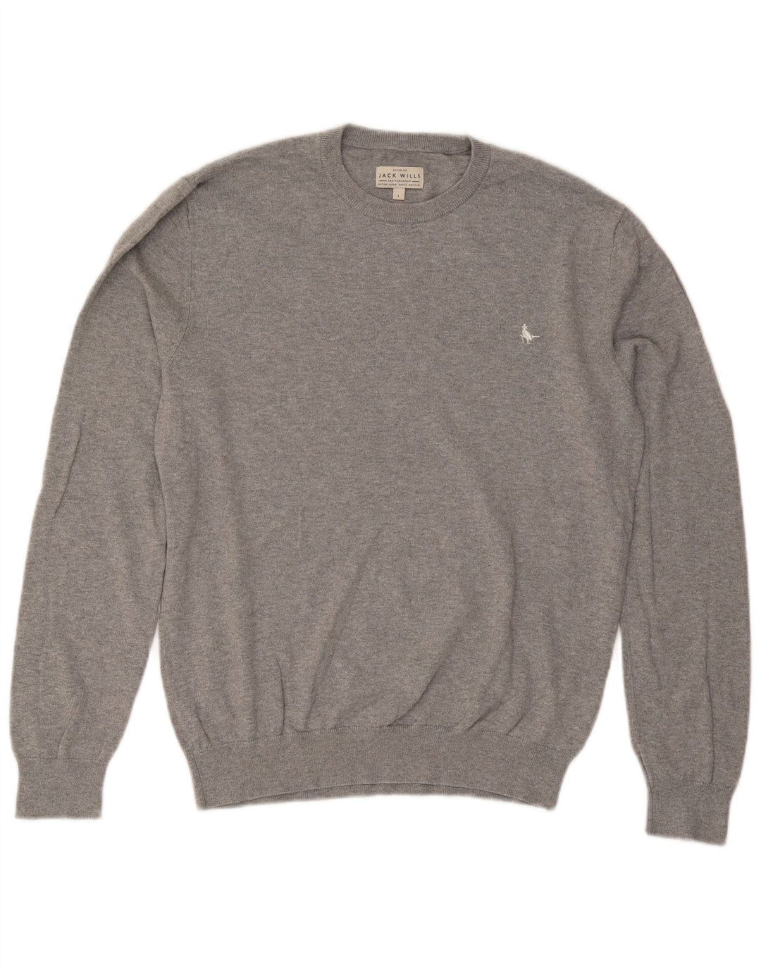 Maglione maglione girocollo da uomo Jack Wills grande cotone grigio
