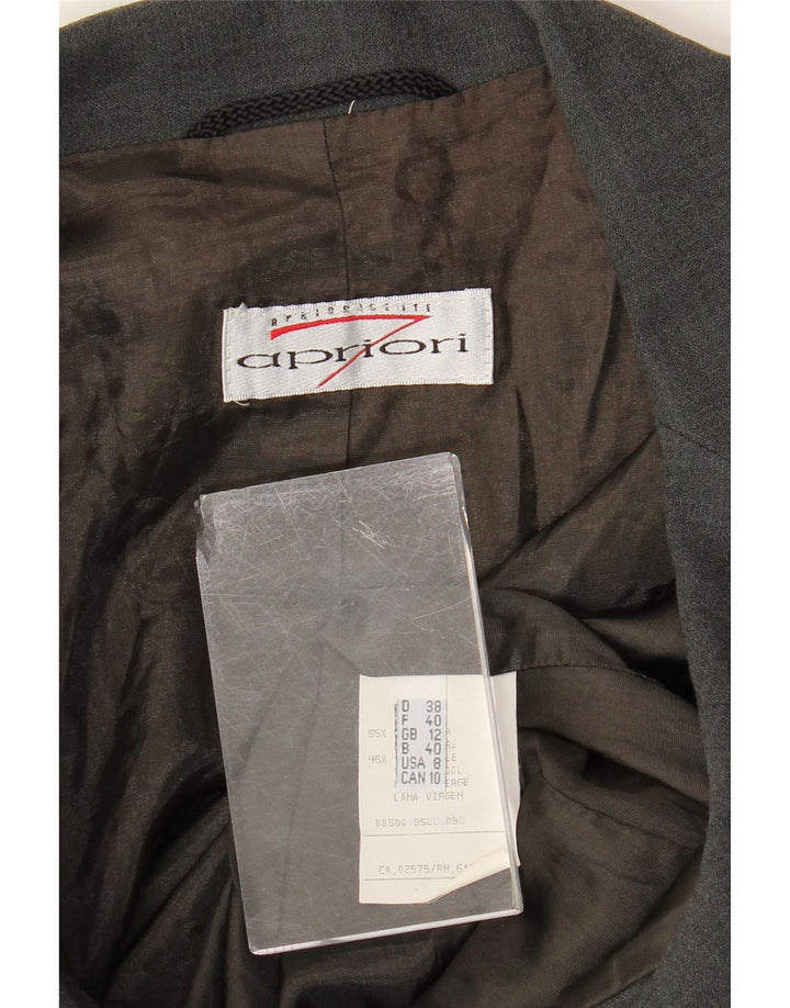 Giacca blazer da donna a 4 bottoni Apriori UK 12 Poliestere grigio medio