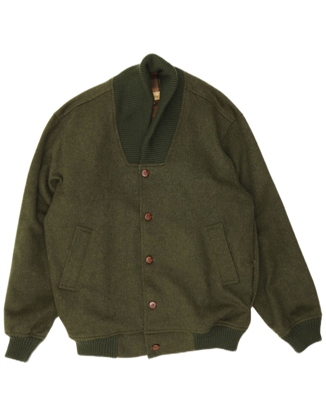 Tiroler Loden Giacca a vento bomber da uomo EU 56 3XL Lana kaki