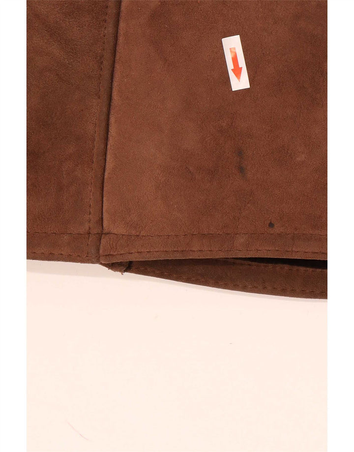 Cappotto vintage in shearling da uomo UK 40 grande marrone