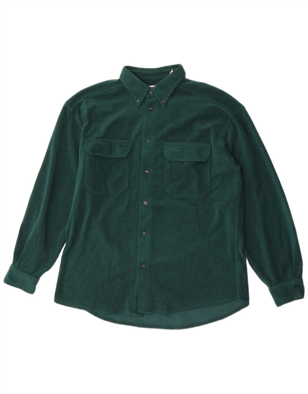 Camicia in pile da uomo Fila Large in poliestere verde