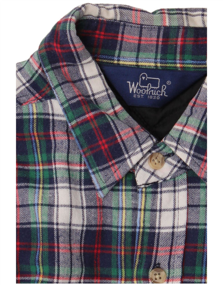 WOOLRICH Camicia da uomo in flanella a quadri grandi blu navy