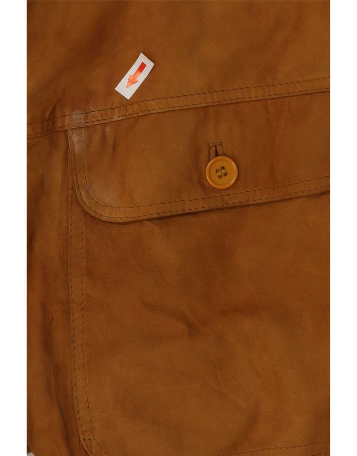Giubbotto bomber in pelle scamosciata vintage da uomo UK 38 Beige medio