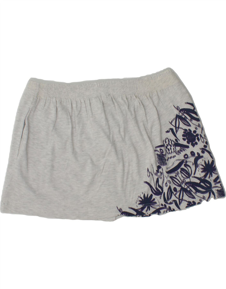 LOTTO Womens Abstract Pattern Mini Skirt Large W34 Grey Polyester Vintage Lotto and Second-Hand Lotto from Messina Hembry 