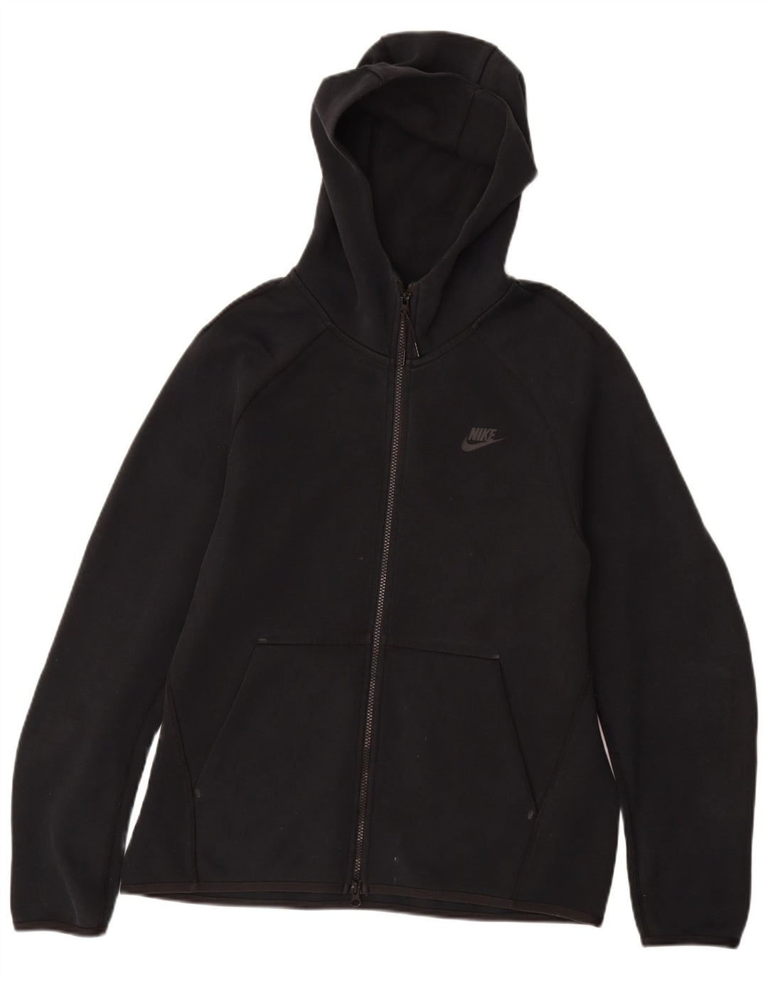 Maglione con cappuccio e zip da uomo NIKE in cotone nero medio