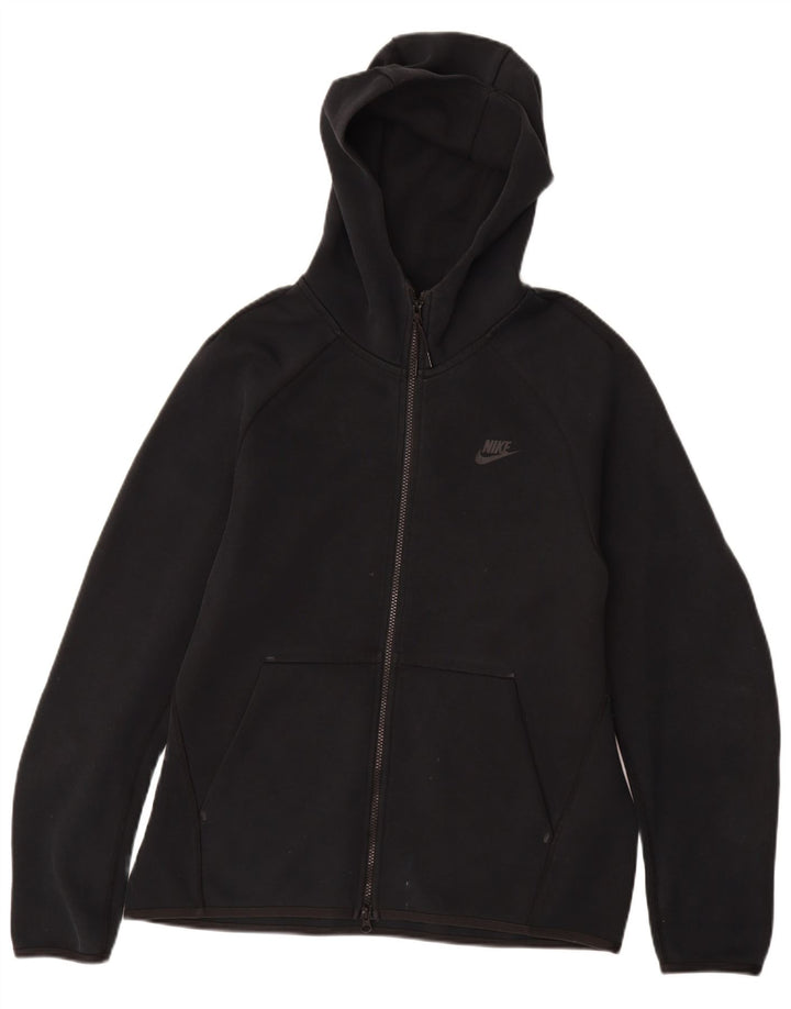 Maglione con cappuccio e zip da uomo NIKE in cotone nero medio
