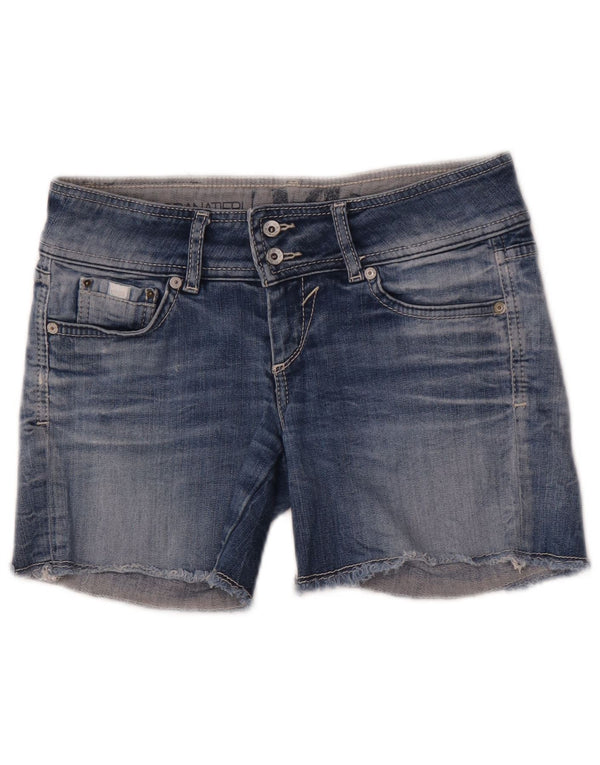 Pantaloncini di jeans GUESS da donna W26 piccoli in cotone blu