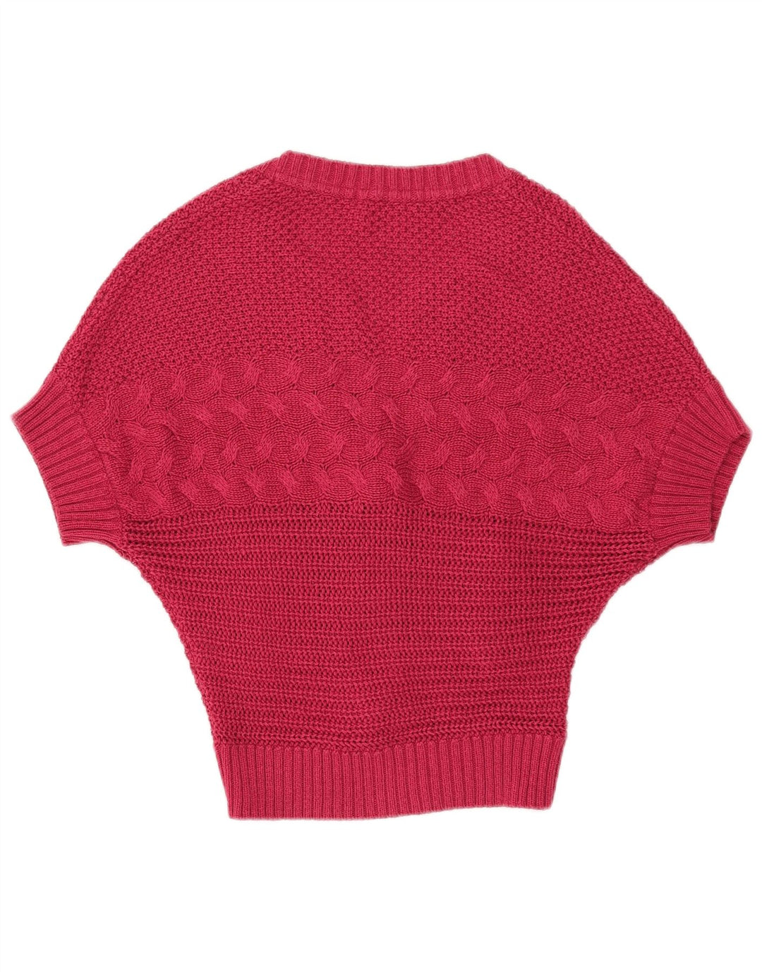 Maglione cardigan a pipistrello da donna vintage UK 14 grande rosa