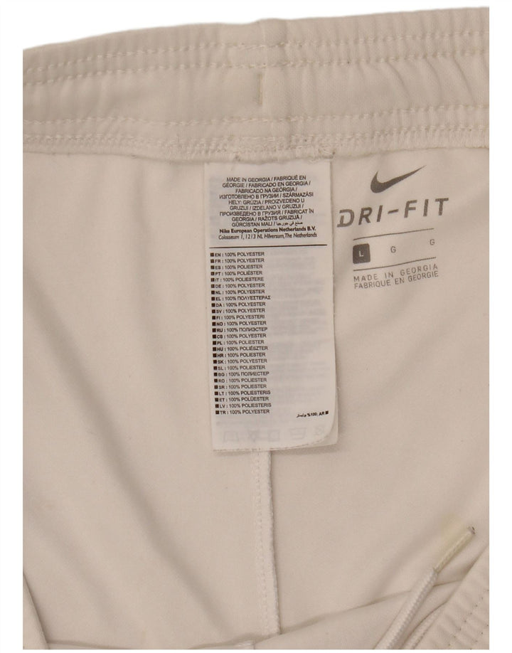 Pantaloncini sportivi Nike Dri Fit da uomo, grandi, in poliestere bianco