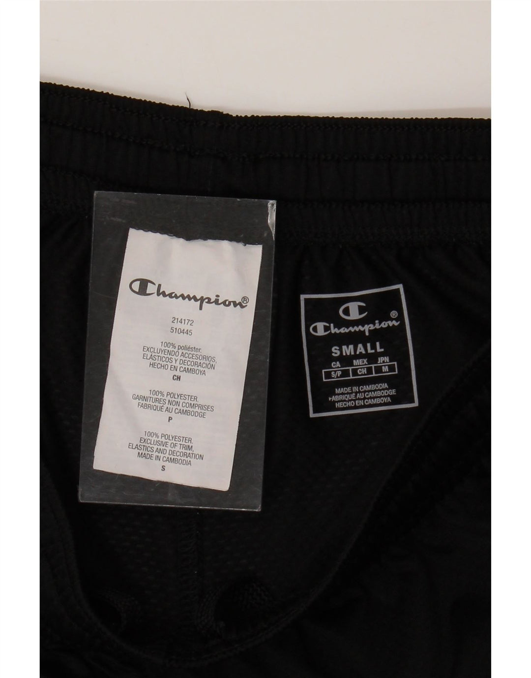 Pantaloncini sportivi da uomo CHAMPION piccoli in poliestere nero