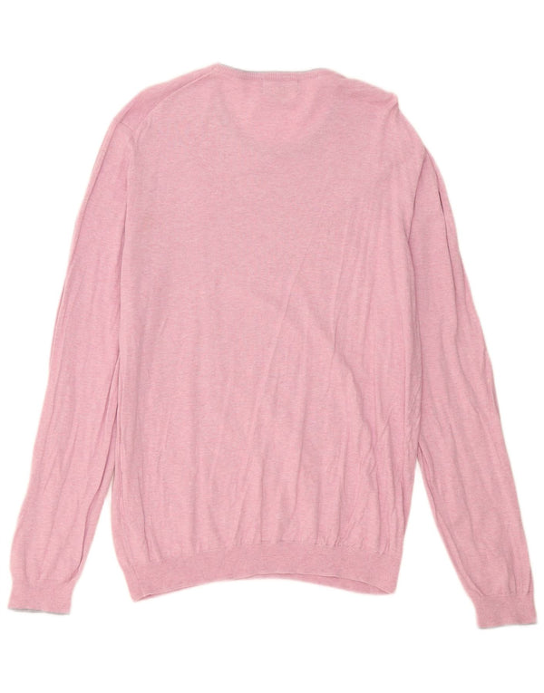 Marks & Spencer Maglione da uomo con scollo a barca blu Harbour XL in cotone rosa