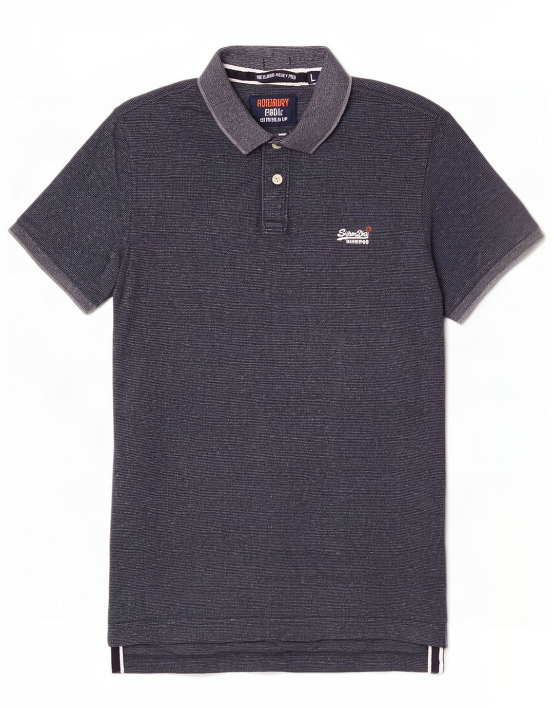 Polo da uomo Superdry Large in cotone screziato blu navy