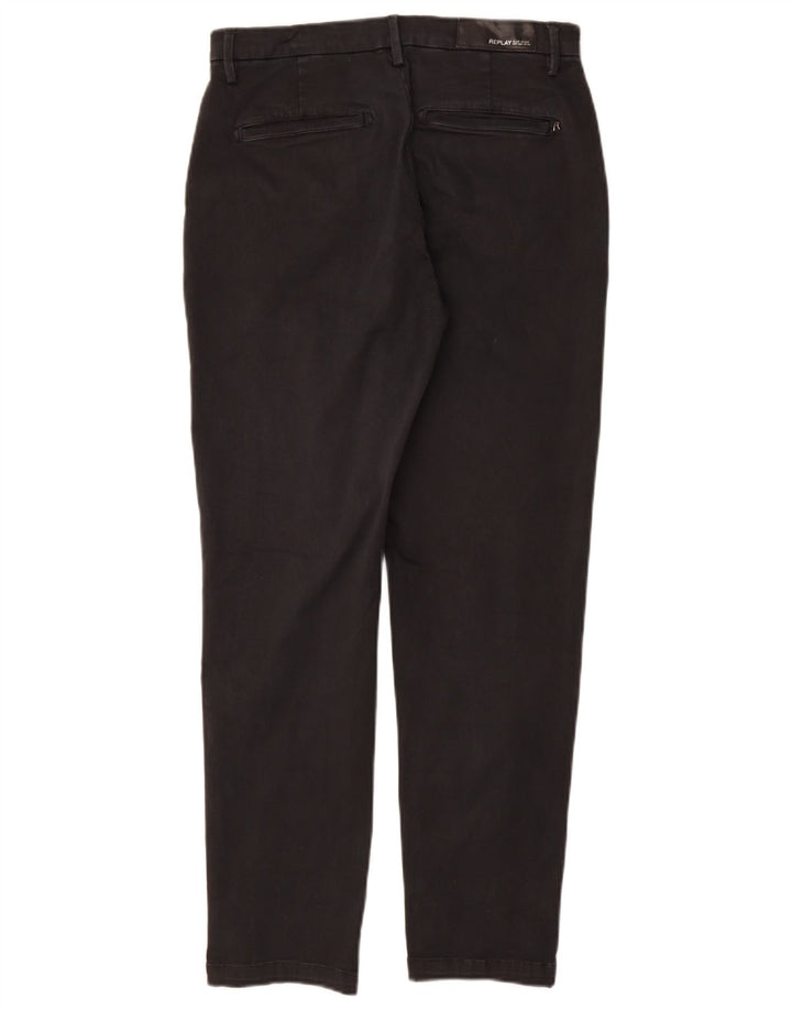 REPLAY Pantaloni chino da donna vestibilità regolare W31 L29 cotone nero