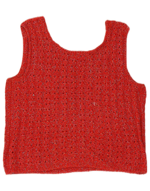 Top in camicetta corta in maglia da donna Valentino UK 12 rosso medio