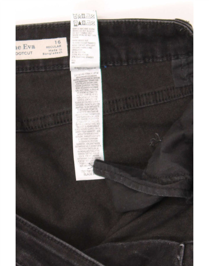 Marks & Spencer Donna The Eva Bootcut Jeans UK 16 Large W34 L30 Nero