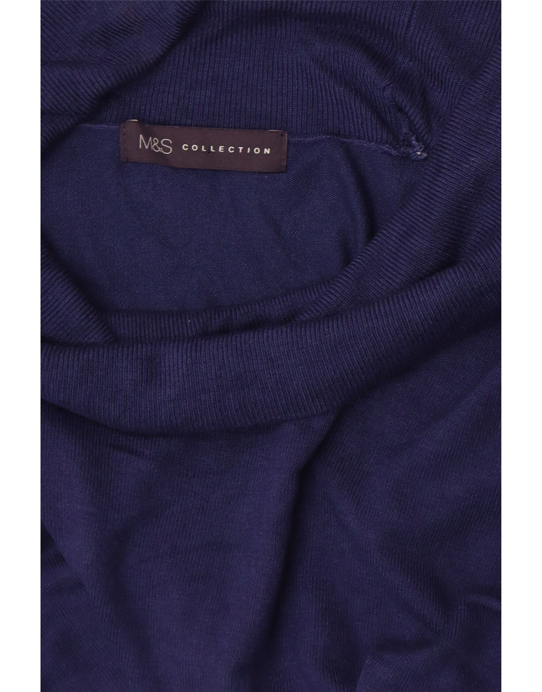 Maglione maglione a collo alto da donna Marks & Spencer UK 10 piccolo blu navy