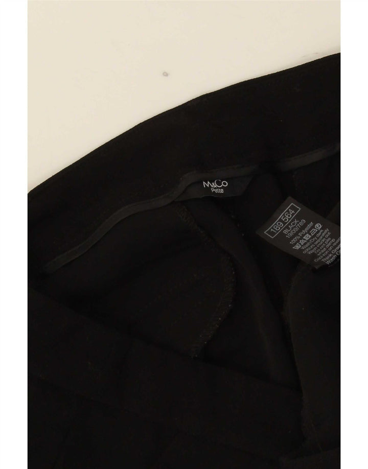 Pantaloni chino slim da donna M&Co UK 12 medi W32 L25 poliestere nero