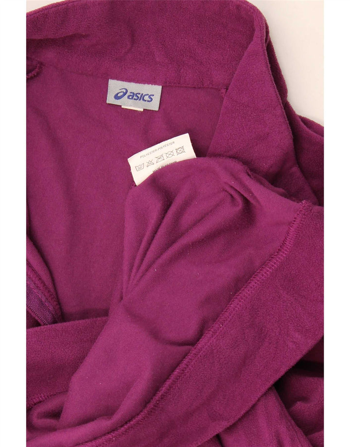 Asics Donna Maglione in pile con collo con zip UK 16 Large Viola Poliestere
