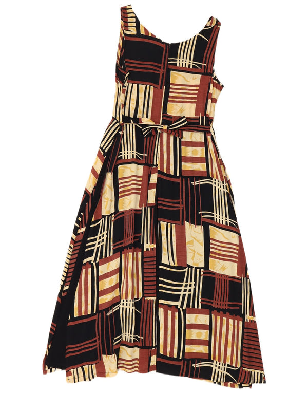 Abito a trapezio senza maniche da donna No Problem UK 18 XL Viscosa patchwork marrone