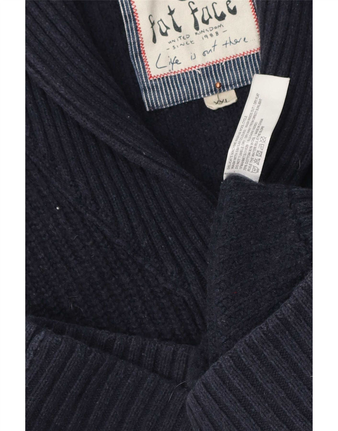 Maglione cardigan da uomo Fat Face 2XL cotone blu navy