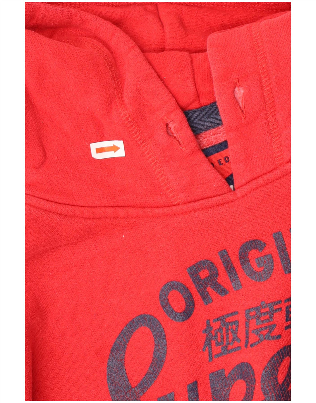 Maglione con cappuccio grafico da uomo Superdry piccolo in cotone rosso