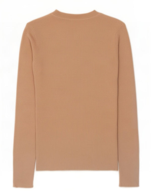 Zara Womens Top Long Sleeve UK 8 Small Beige