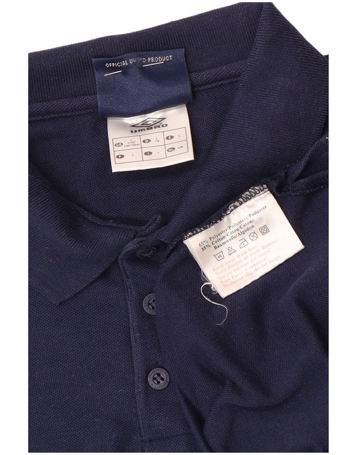 Polo Umbro da uomo grande in poliestere blu navy