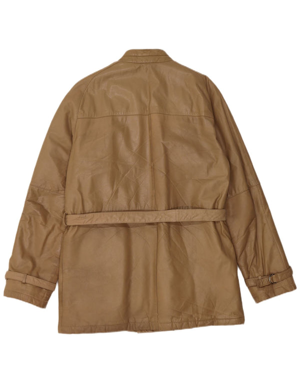 Giacca in pelle vintage da uomo IT 48 in pelle beige media