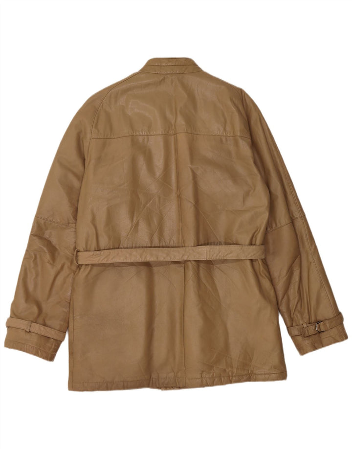 Giacca in pelle vintage da uomo IT 48 in pelle beige media