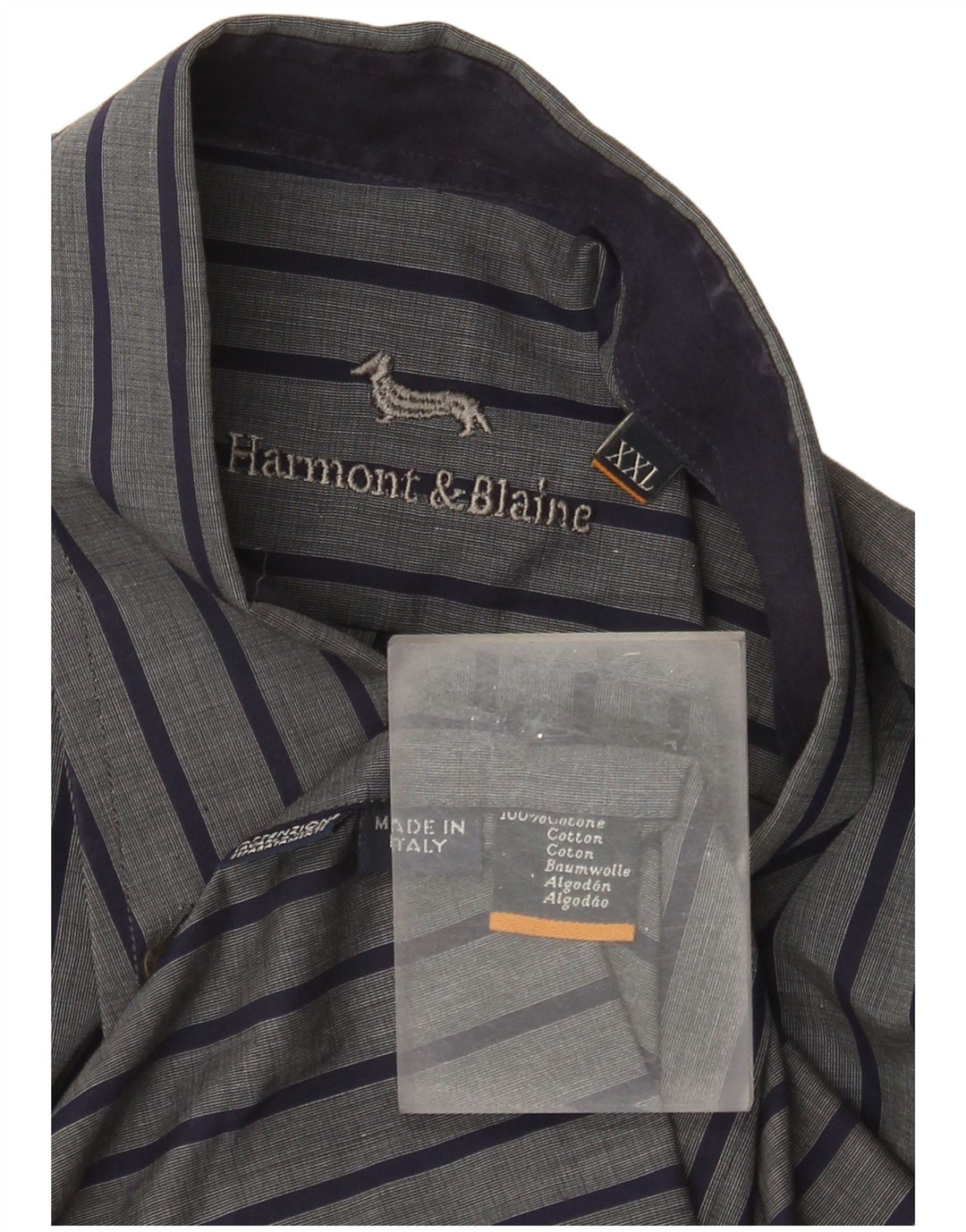 Camicia da uomo Harmont & Blaine 2XL cotone a righe grigie