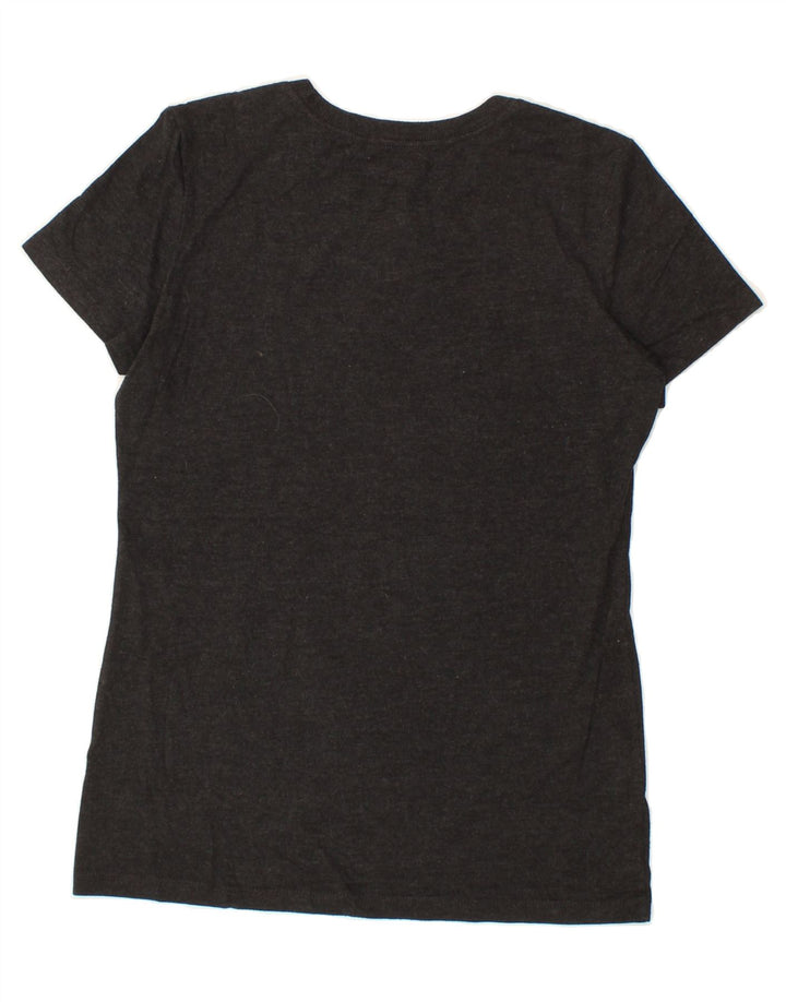 EDDIE BAUER Womens Graphic T-Shirt Top UK 10 Small Grey Polyester Vintage Eddie Bauer and Second-Hand Eddie Bauer from Messina Hembry 