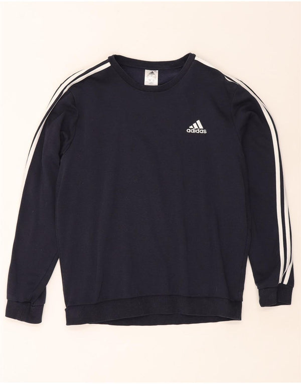 Felpa da uomo Adidas Maglione grande blu navy in cotone