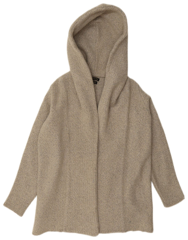 Maglione cardigan aperto con cappuccio da donna Massimo Dutti UK 14 Large Beige