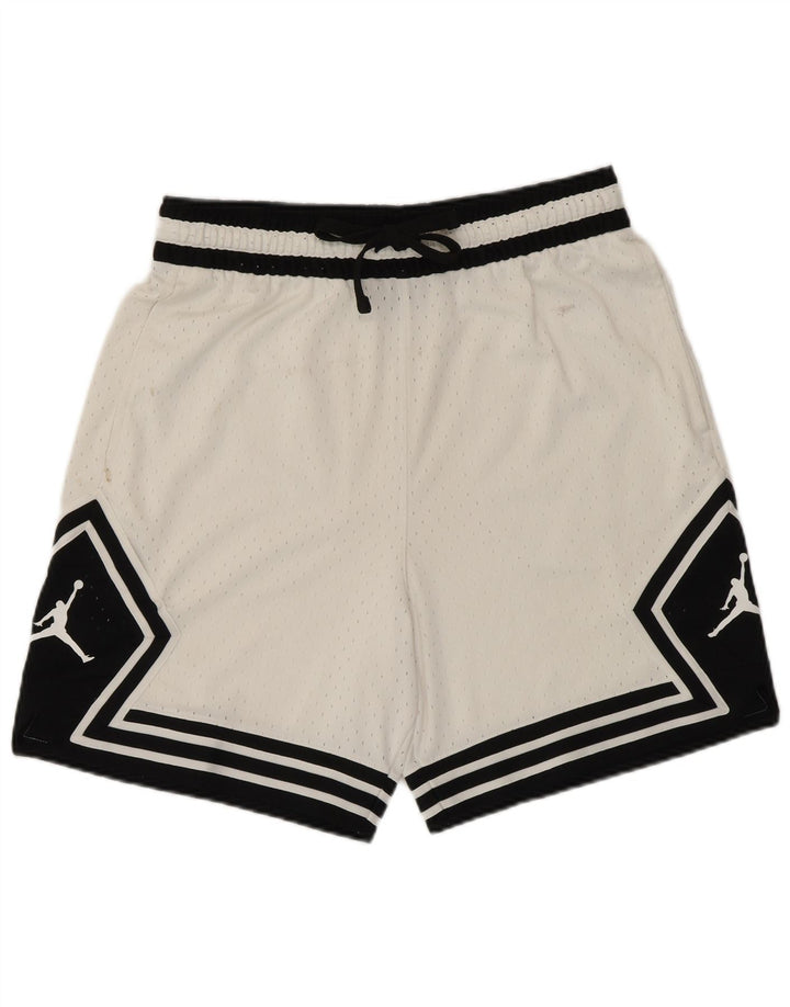 Pantaloncini sportivi Jordan Dri Fit Graphic da uomo, poliestere color block bianco medio