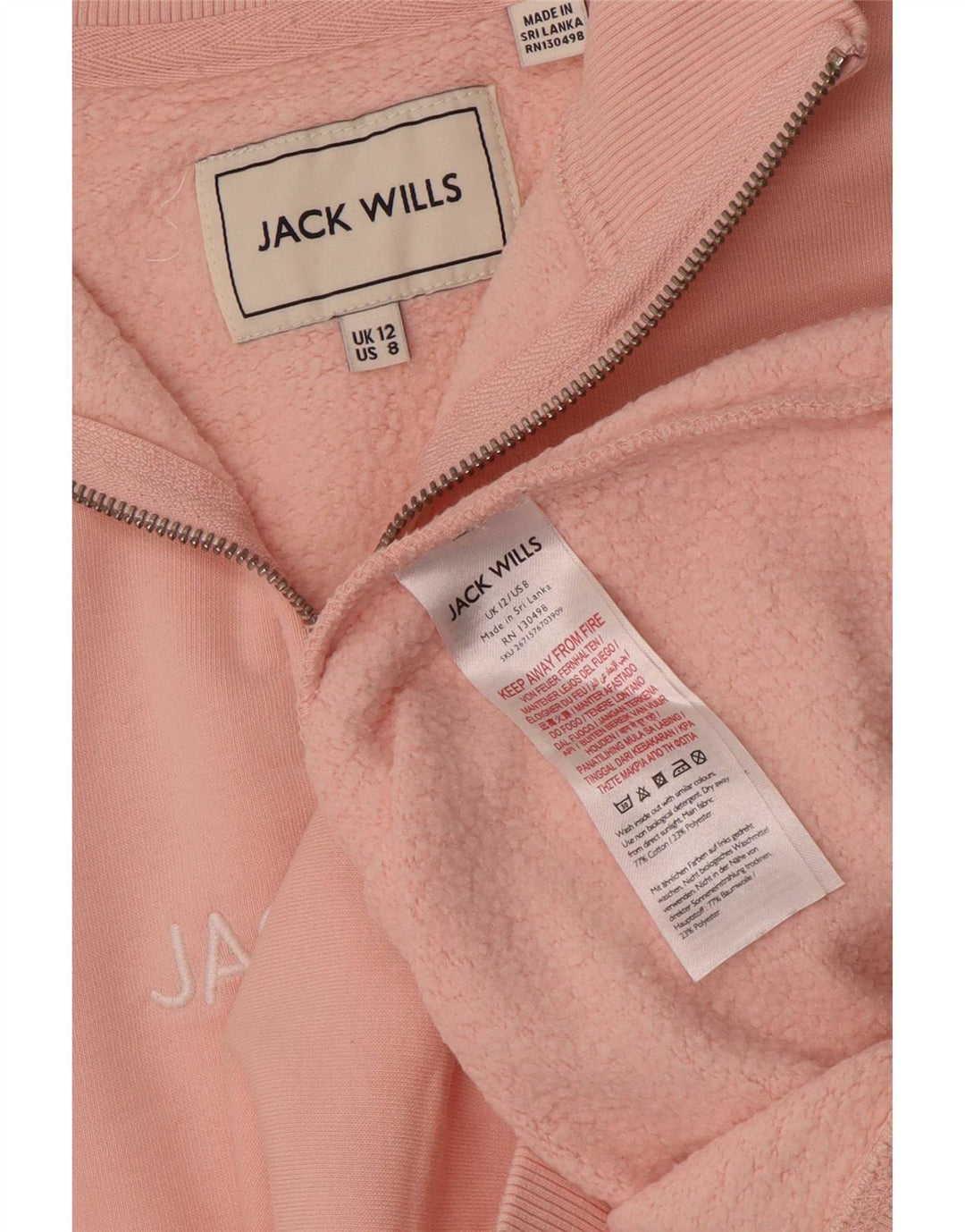 Felpa grafica oversize da donna Jack Wills UK 12 rosa medio