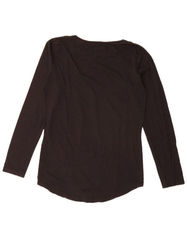 Converse Top grafico da donna a maniche lunghe UK 12 medio cotone nero