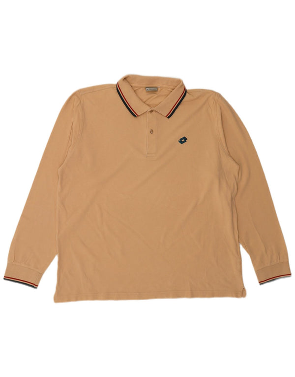 Polo a maniche lunghe da uomo Lotto UK 46/48 3XL Cotone beige