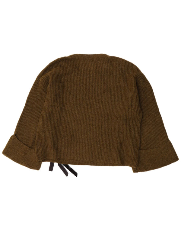 Topshop Maglione da donna oversize con scollo a barca UK 8 Small Khaki