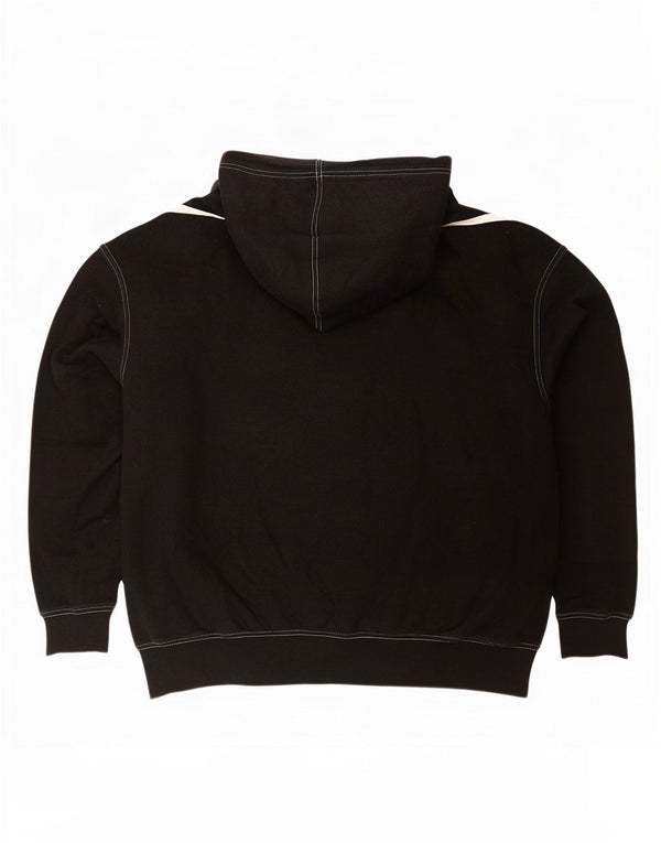 Felpa con cappuccio oversize grafica Nike da donna UK 16 grande cotone nero