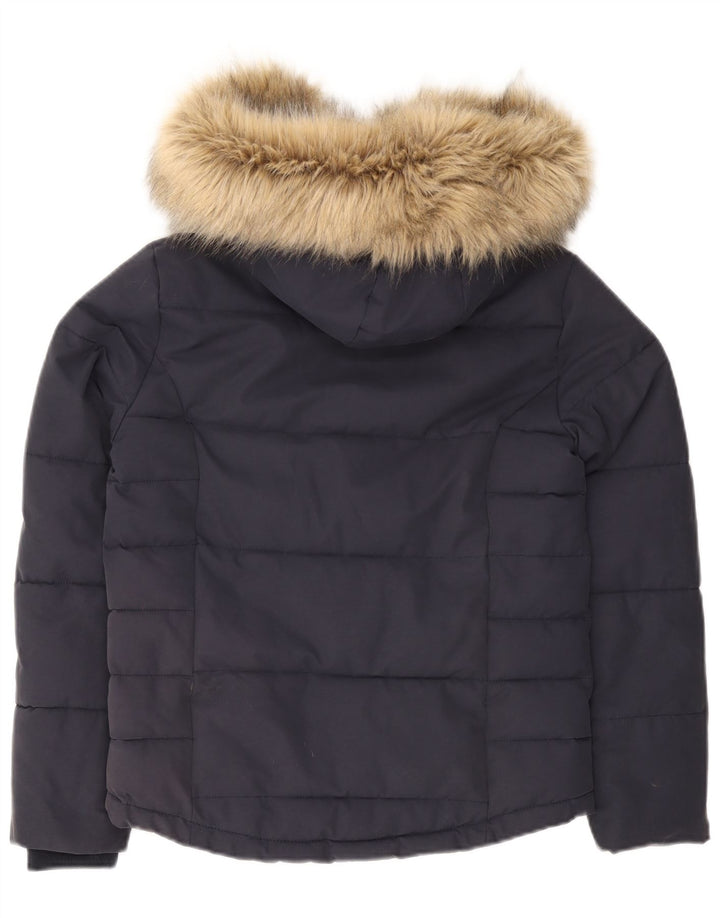 Giacca imbottita con cappuccio da donna Jack Wills UK 8 Small Blu Navy