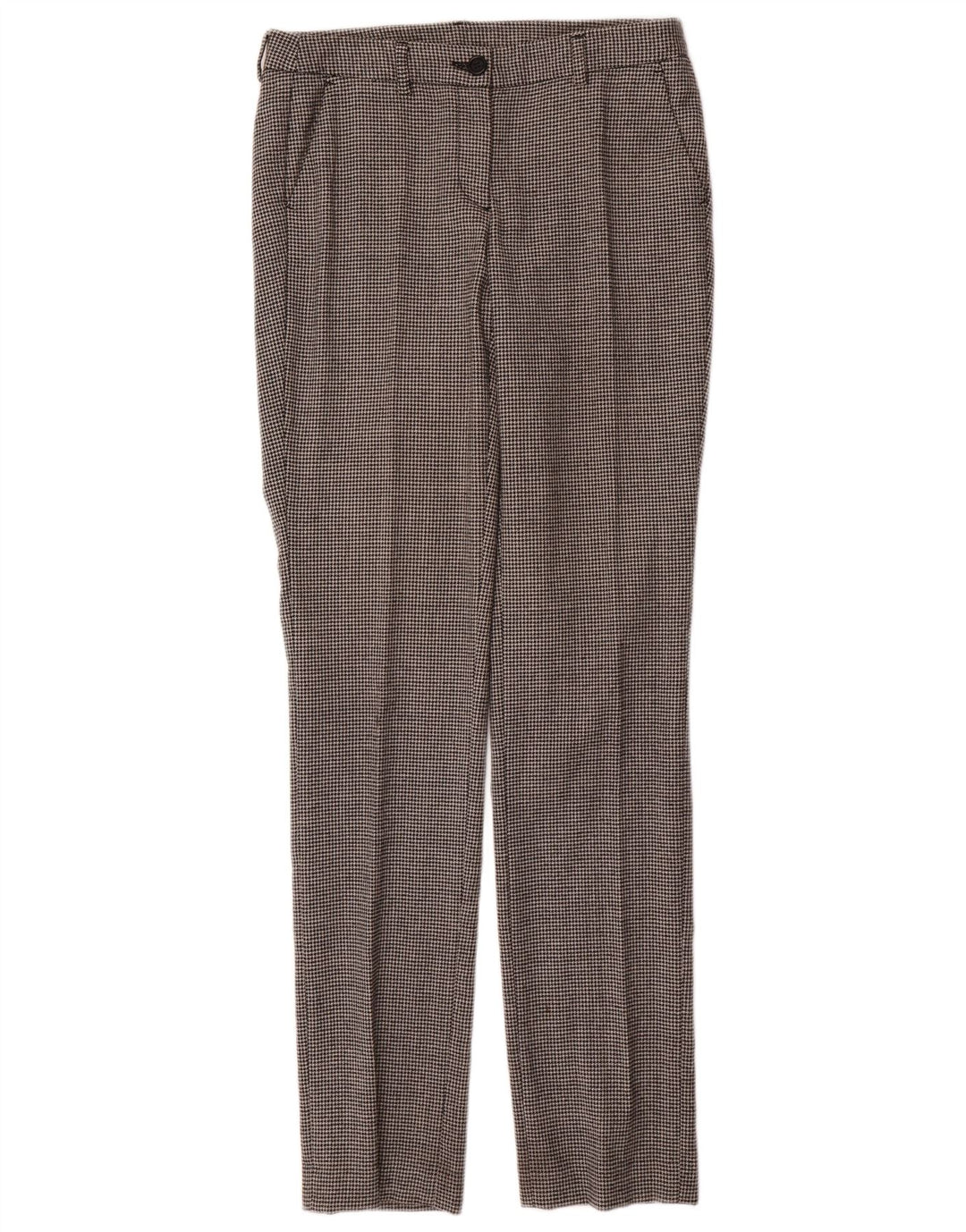 MARINA YACHTING Womens Suit Trousers IT 42 Medium W34 L34 Grey Houndstooth