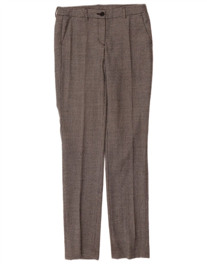 MARINA YACHTING Womens Suit Trousers IT 42 Medium W34 L34 Grey Houndstooth