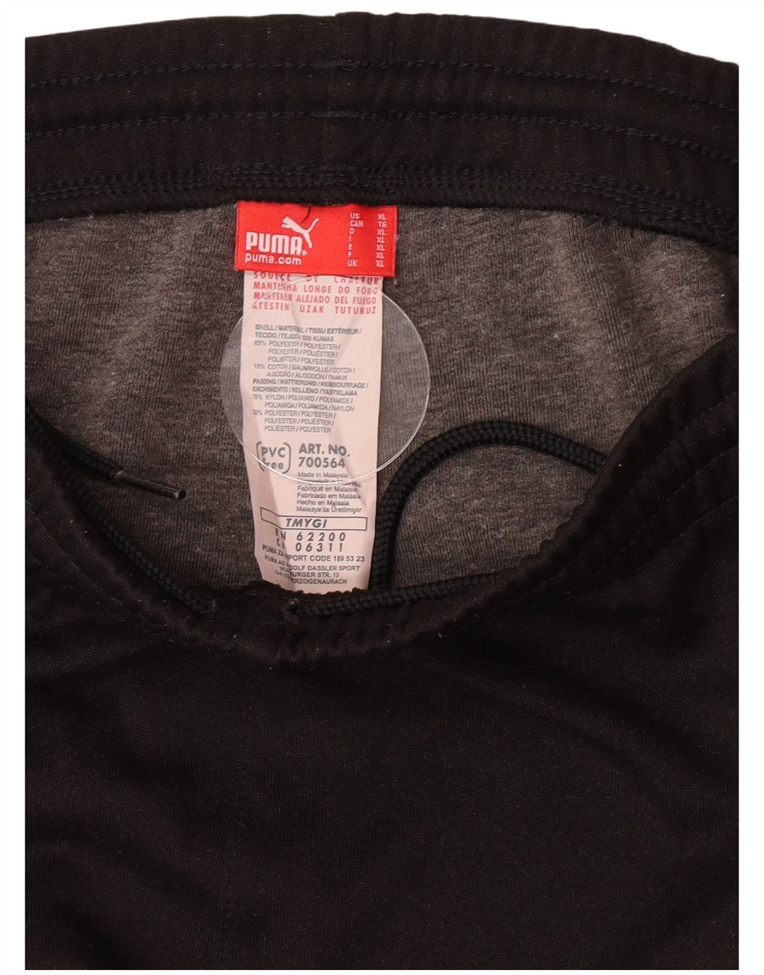 Pantaloncini sportivi da uomo Puma XL neri in poliestere
