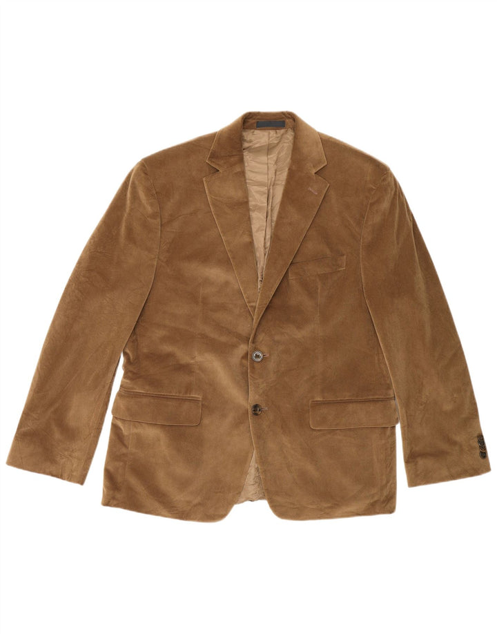 Giacca blazer da uomo a 2 bottoni Michael Kors UK 40 grande poliestere marrone
