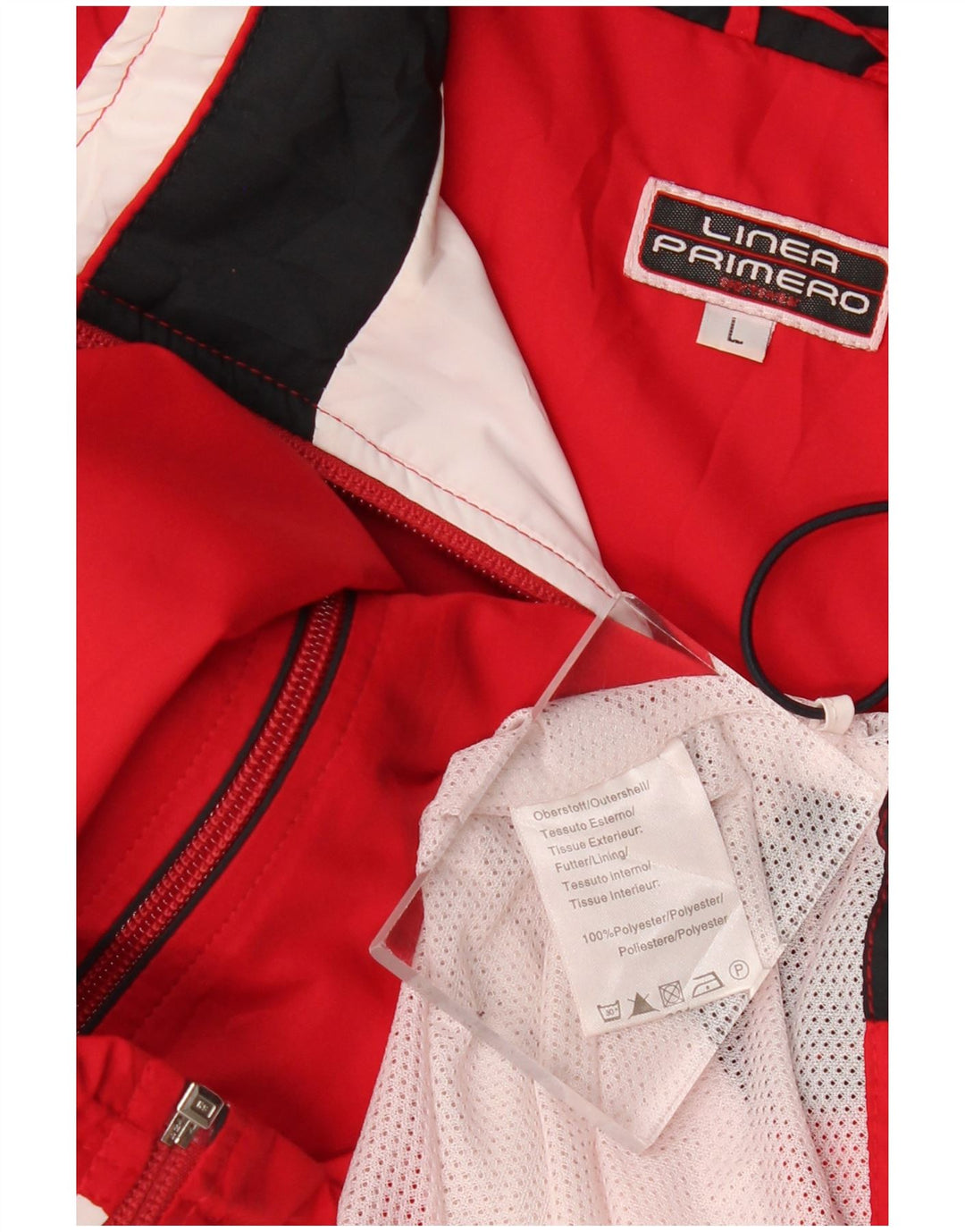 Giacca da tuta da uomo Linea Primero Large in poliestere color block rosso