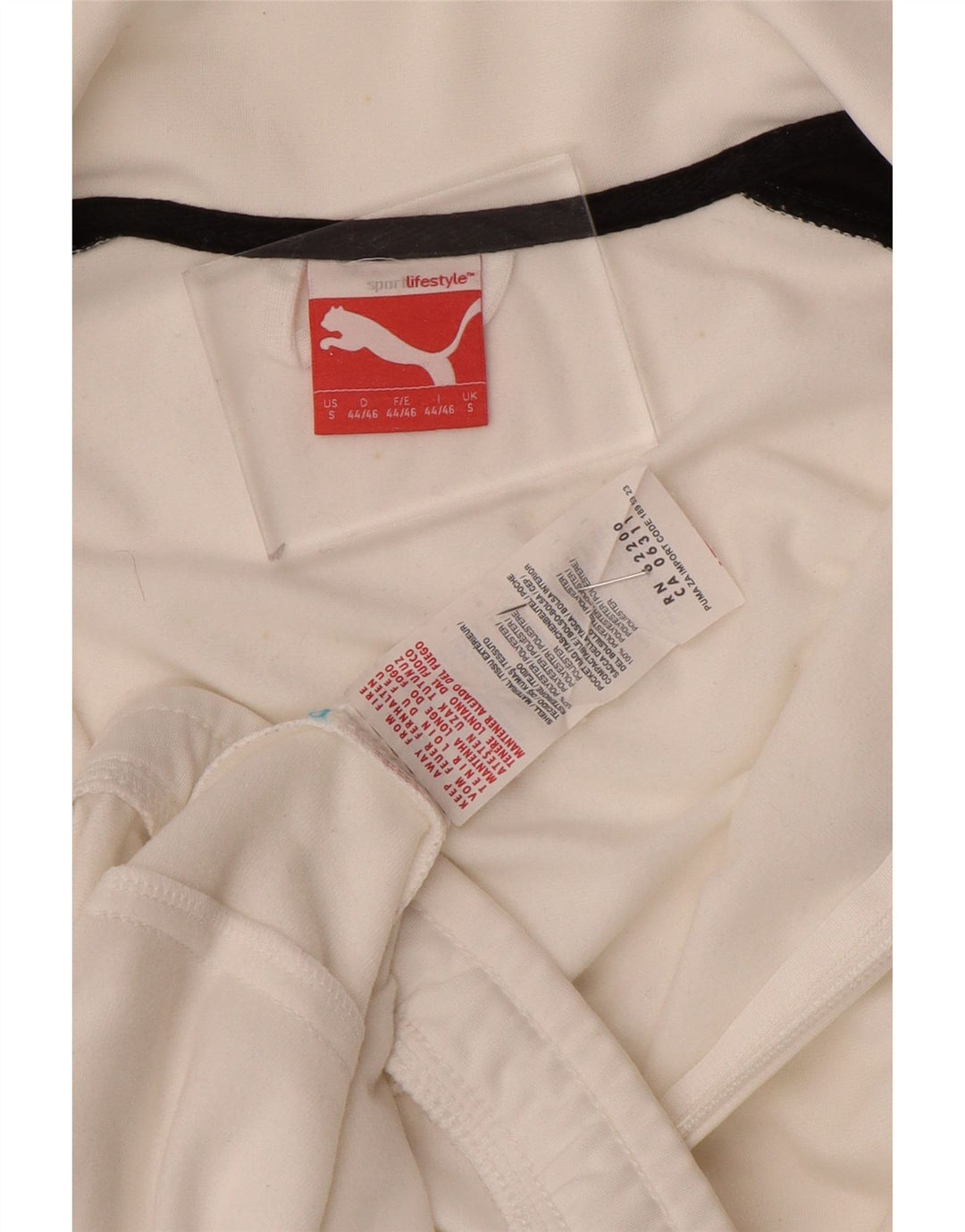 Giacca da ginnastica da uomo Puma Small in poliestere bianco