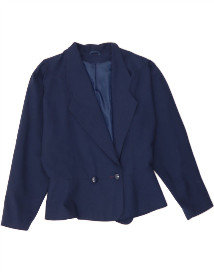 C&A Womens 3/4 Sleeve Double Breasted Blazer Jacket US 16 2XL Navy Blue Vintage C&A and Second-Hand C&A from Messina Hembry 